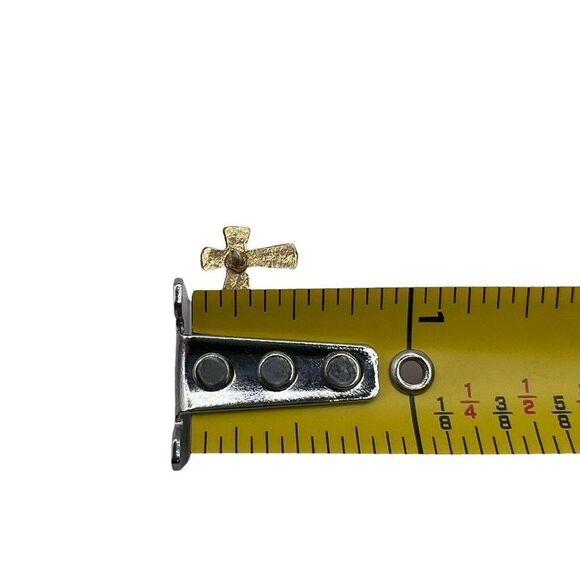 Vintage Pewter 3d Double Layer Cross Collectible Pin Religious Lapel Hat Jacket - Picture 3 of 3